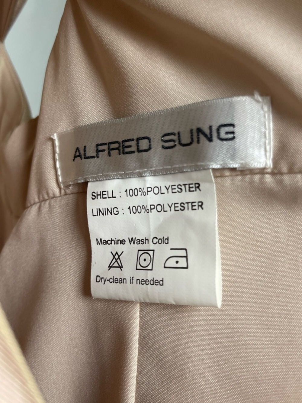 ALFRED SUNG Off-Shoulder Prom Dress in Tan - Size 0 - Picture 2 of 16